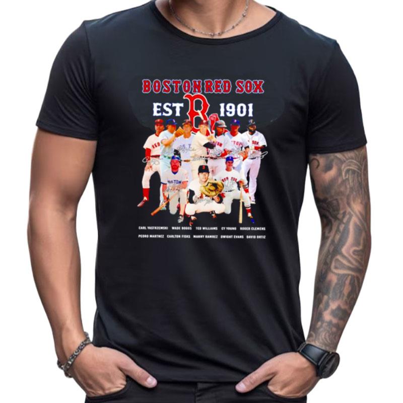 Boston Red Sox Est 1901 Players Signatures Shirts For Women Men
