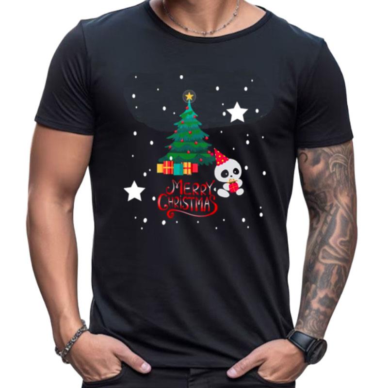 Panda With Christmas Tree Shirts For Women Men