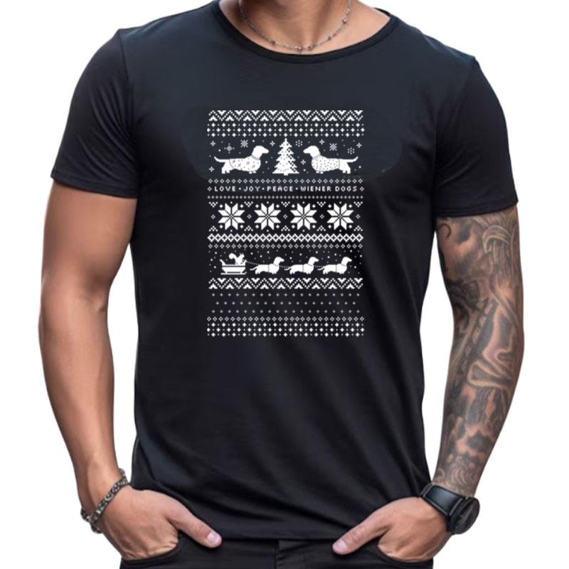 Dachshunds Christmas Pattern Dog Lover Shirts For Women Men