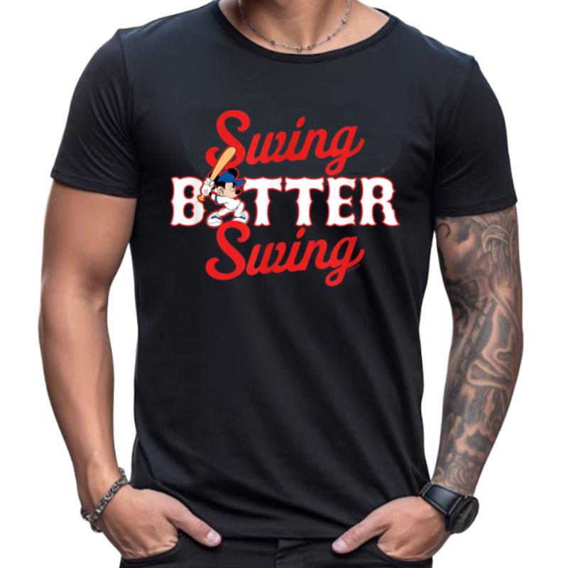 Disney Mickey Swing Batter Swing Baseball Shirts For Women Men