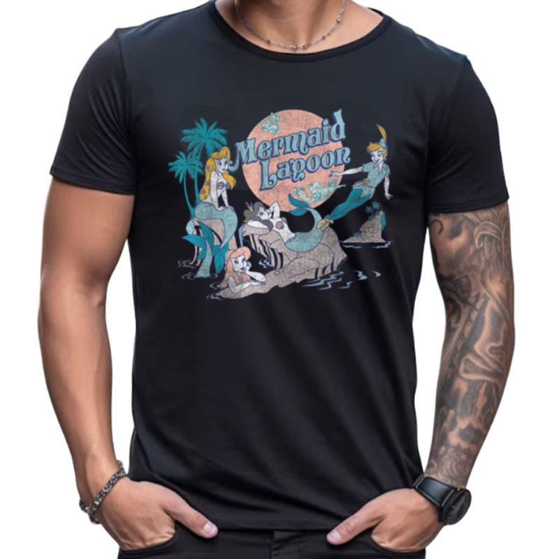 Disney Petter Pan Distressed Mermaid Lagoon Graphic Shirts For Women Men