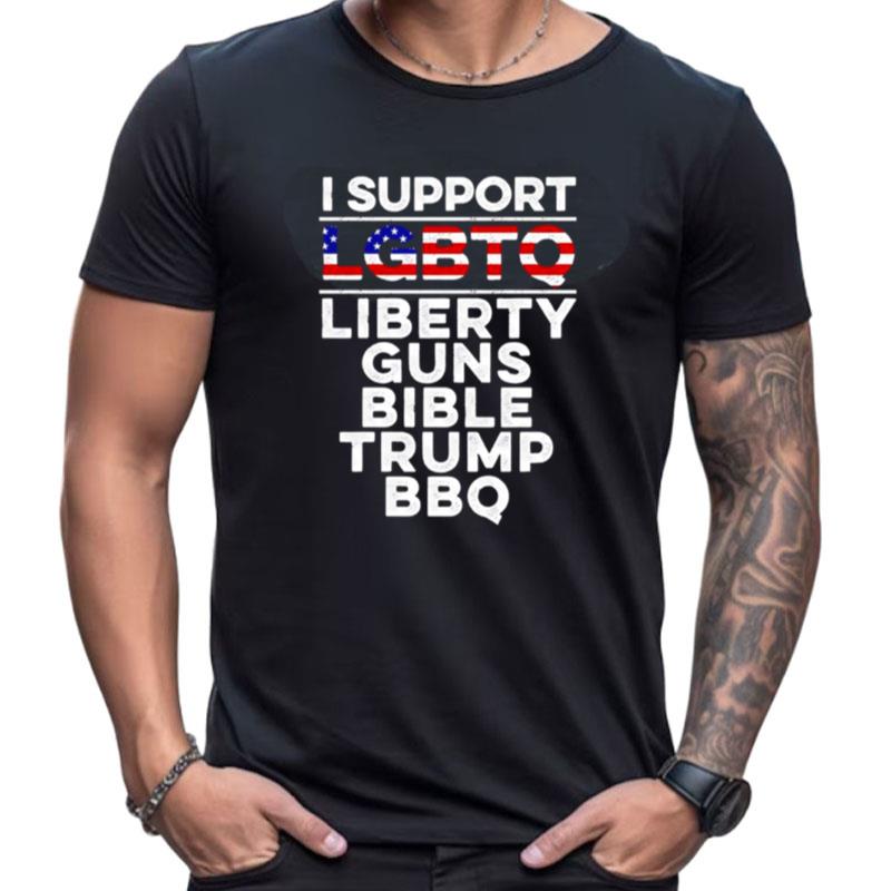 I Support Lgbtq Liberty Guns Bible Trump Bbq Shirts For Women Men