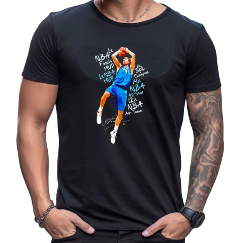 Jump Shot Graphic Dirk Nowitzki Signature Shirts For Women Men