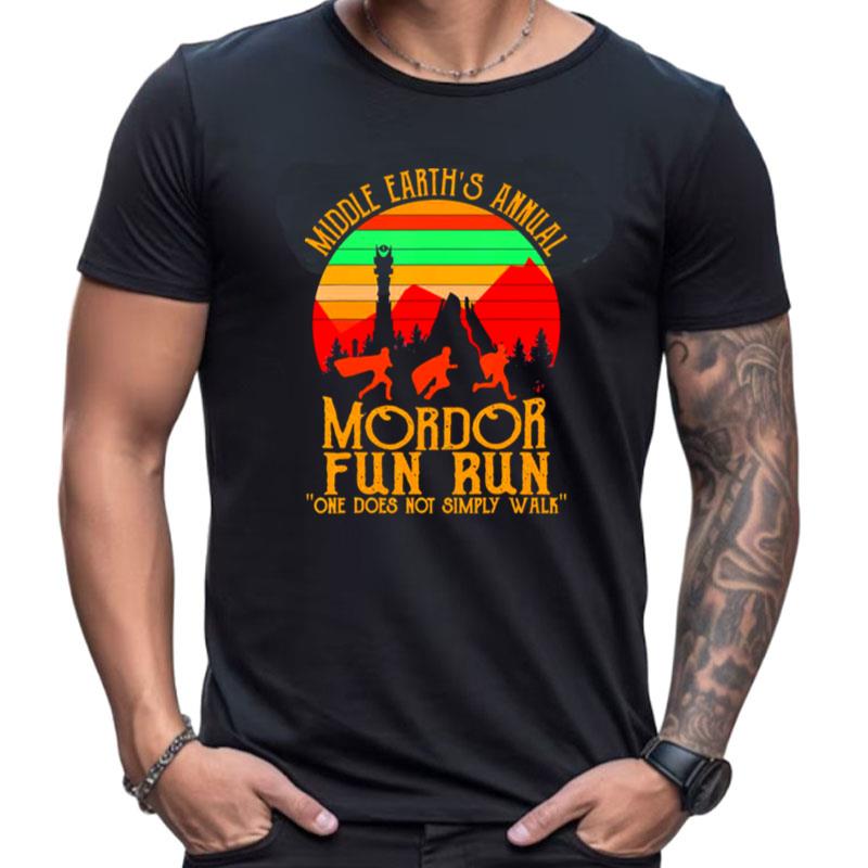 Mordor Fun Run One Does Not Simply Walk Vintage Retro Shirts For Women Men
