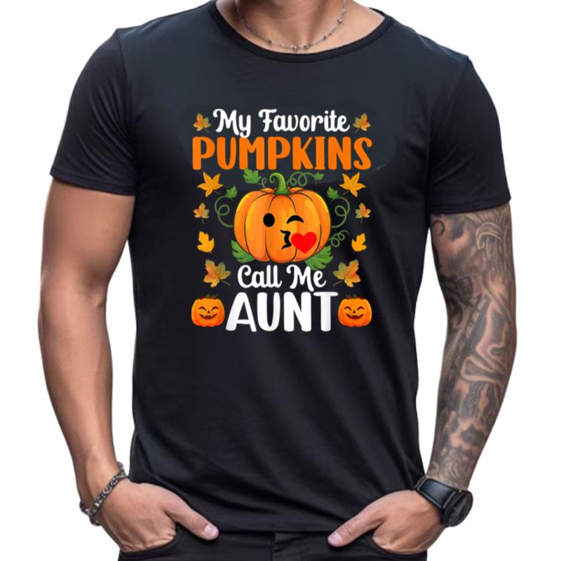 My Favorite Pumpkins Call Me Aun Funny Halloween Shirts For Women Men