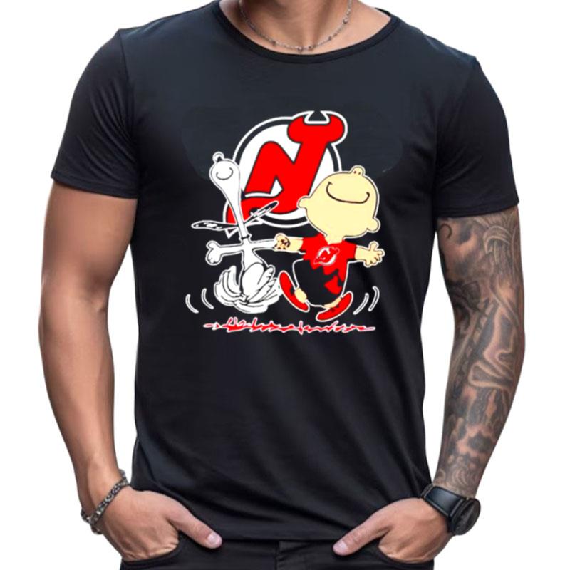 New Jersey Devils Snoopy And Charlie Brown Dancing Shirts For Women Men