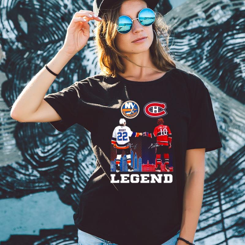 New York Islanders Bossy And Colorado Avalanche Lafleur Legend Signature Shirts For Women Men