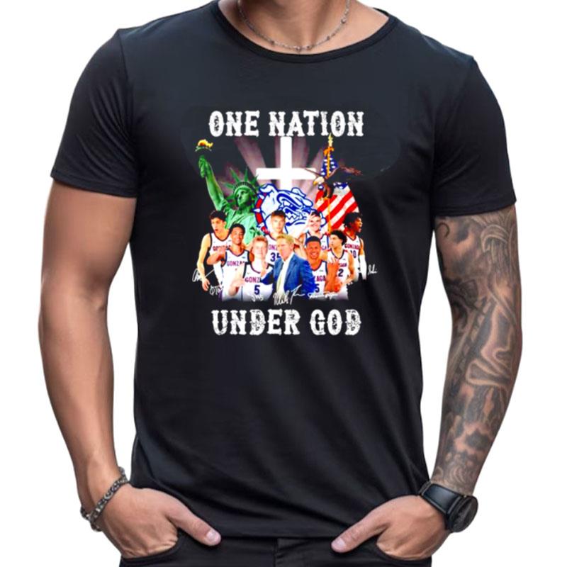 One Nation Under God Gonzaga Bulldogs Signatures Shirts For Women Men