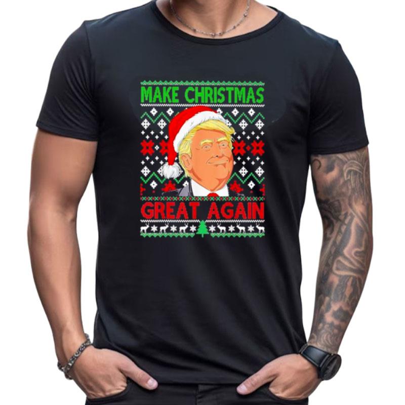 Santa Donald Trump Make Christmas Great Again Ugly Christmas Shirts For Women Men