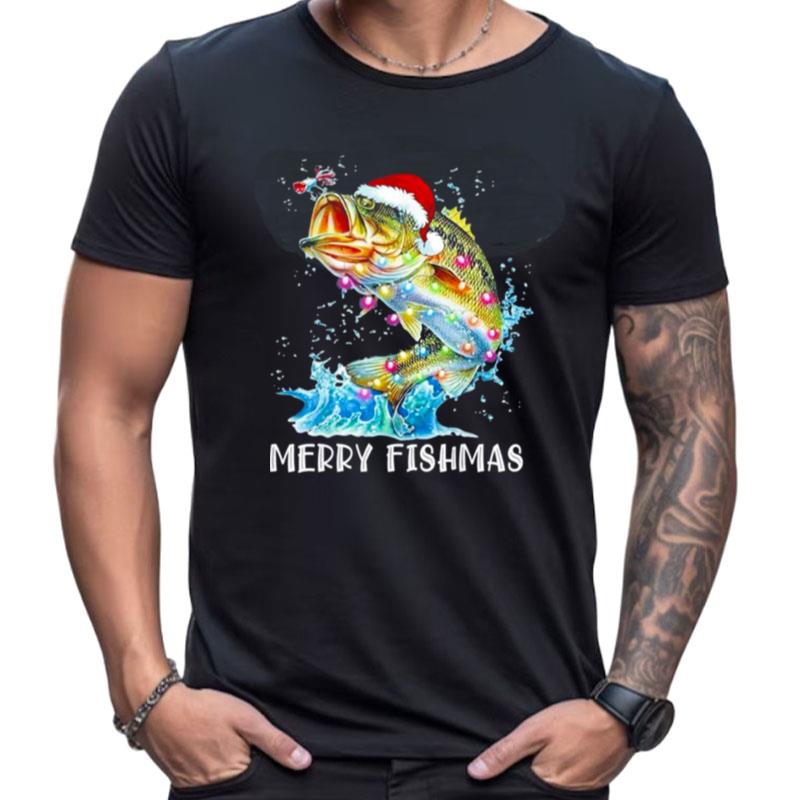 Santa Hat Fish Christmas For Men Grandpa Shirts For Women Men
