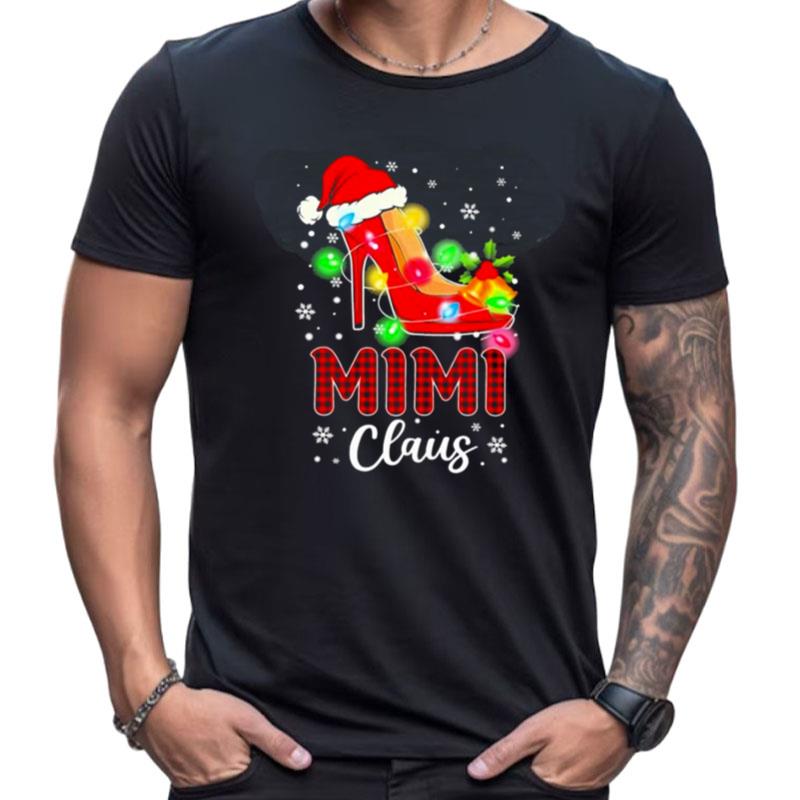 Santa High Heeled Mimi Claus Merry Christmas Light Shirts For Women Men