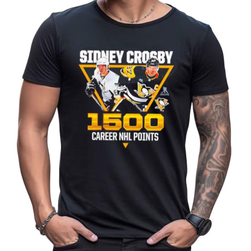 Sidney Crosby Pittsburgh Penguins 1 500 Career Points Shirts For Women Men