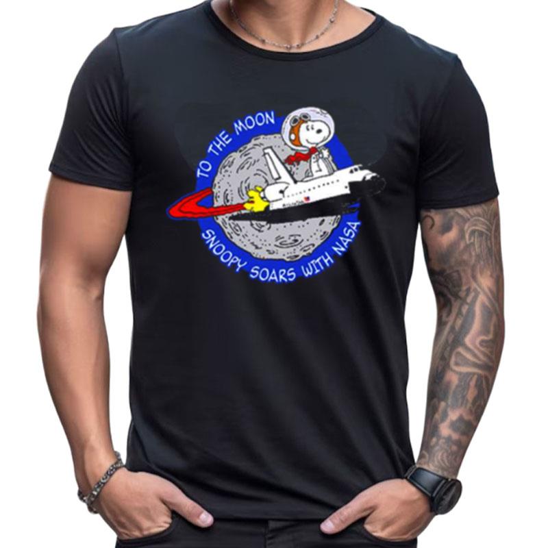 To The Moon Snoopy Soars With Nasa Shirts For Women Men