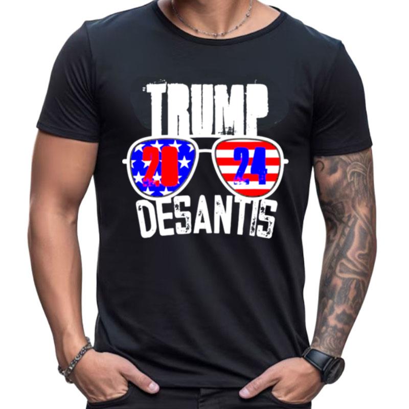 Trump Desantis 2024 Cool Sunglasses American Flag Shirts For Women Men