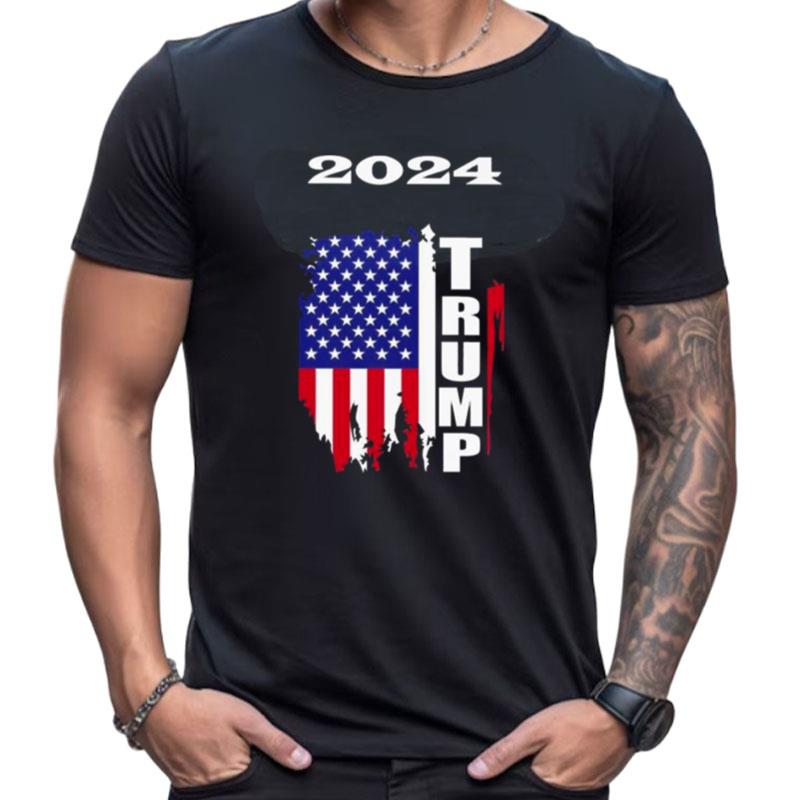 Trump Is Coming 2024 American Flag Shirts For Women Men