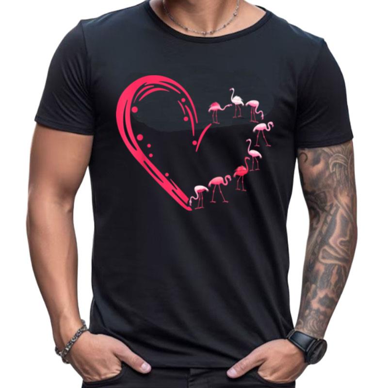 Valentines Day Flamingo Valentine Heart Shape Men Women Shirts For Women Men