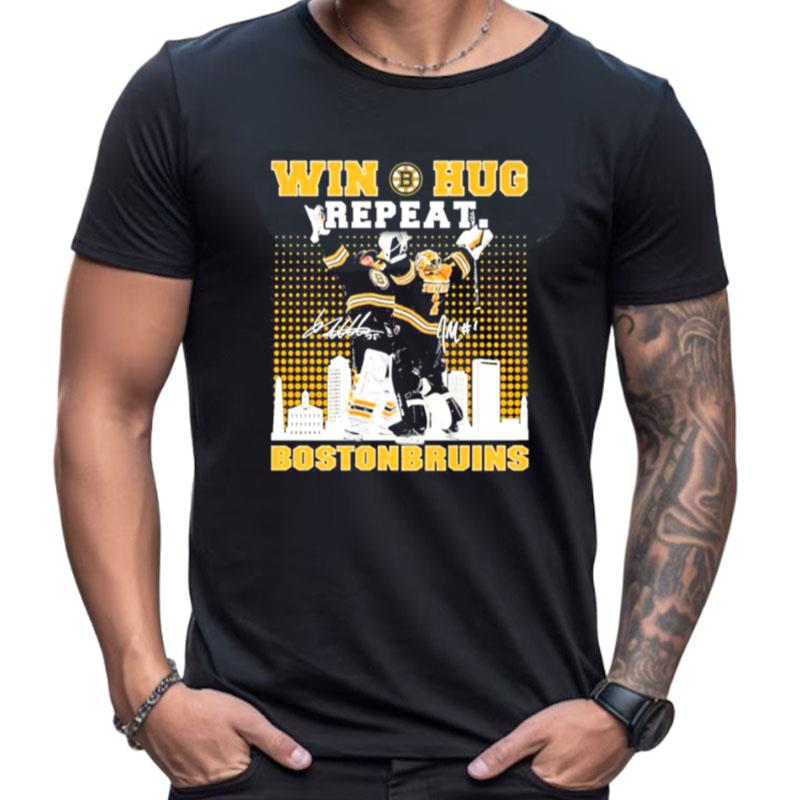 Win Huf Repeat Boston Bruins City Skyline Signatures Shirts For Women Men
