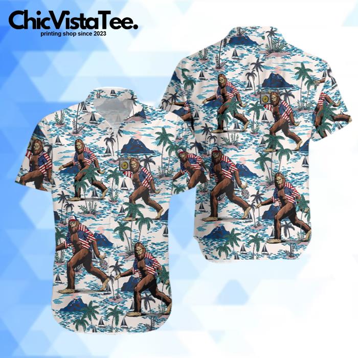 Bigfoot Tropical Hawaiian Shirt