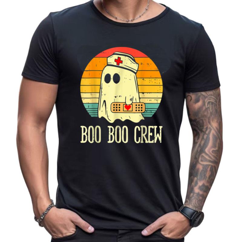 Boo Boo Crew Nurse Ghost Funny Halloween Nursing Costume Shirts For Women Men