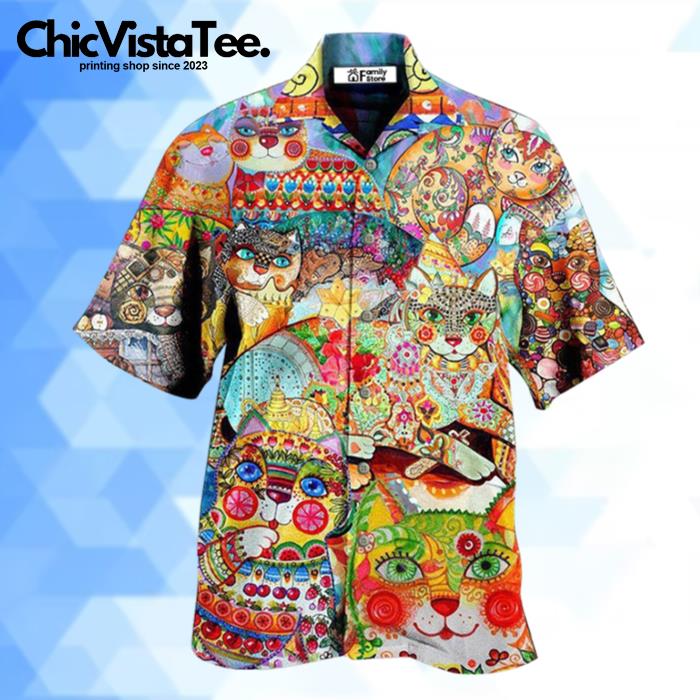 Cat Cute Colorful Hawaiian Shirt