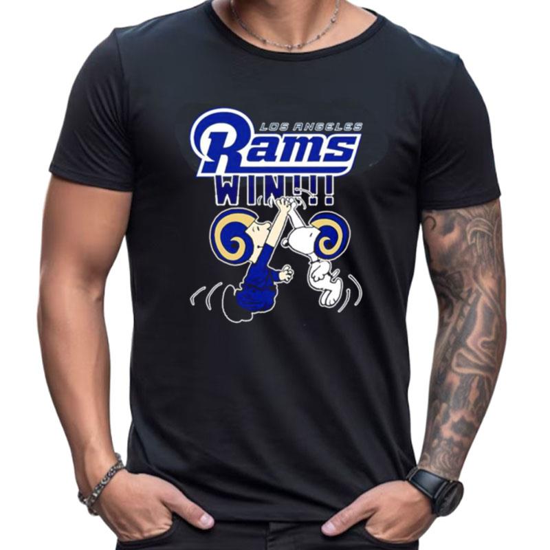Charlie And Snoopy High Five Win NFL Los Angeles Rams Shirts For Women Men