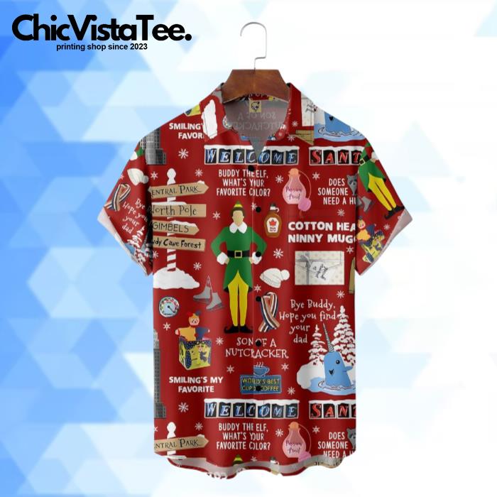 Christmas Buddy The Elf What'S Your Favorite Cilor Red Hawaiian Shirt