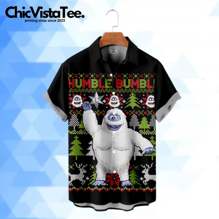 Christmas Cute Snow Monster Humble Bumble Hawaiian Shirt