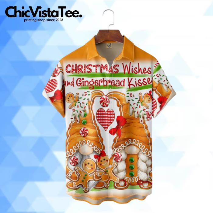 Christmas Gnome Gingerbread Kisses Hawaiian Shirt