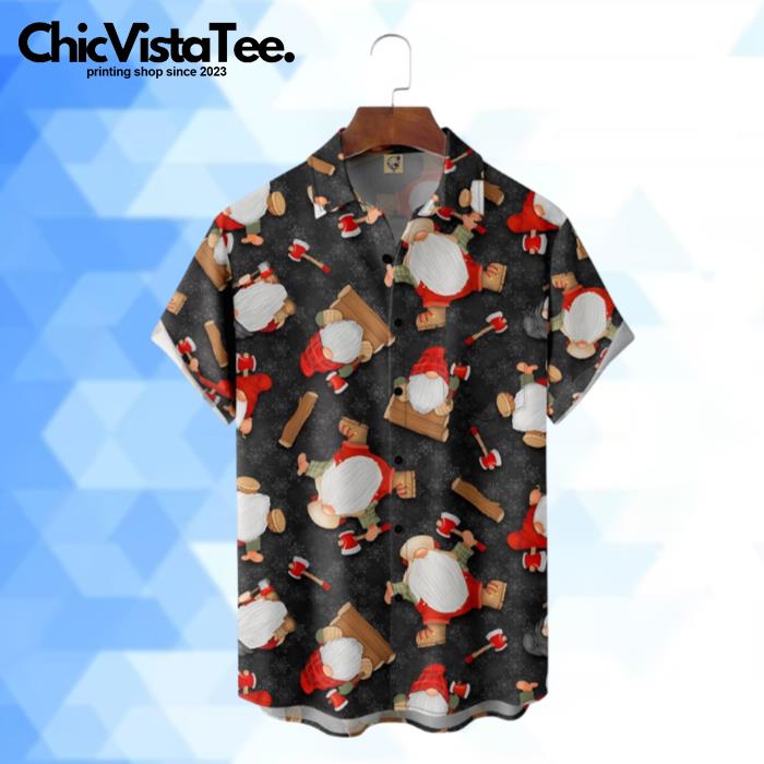 Christmas Gnome Pattern With Poleax Hawaiian Shirt