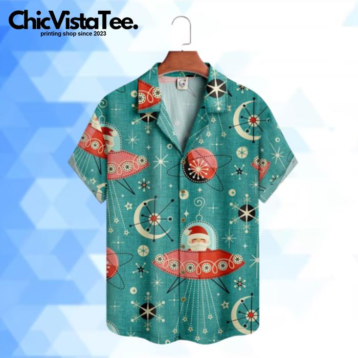 Christmas Medieval Spaceship Santa Claus Hawaiian Shirt