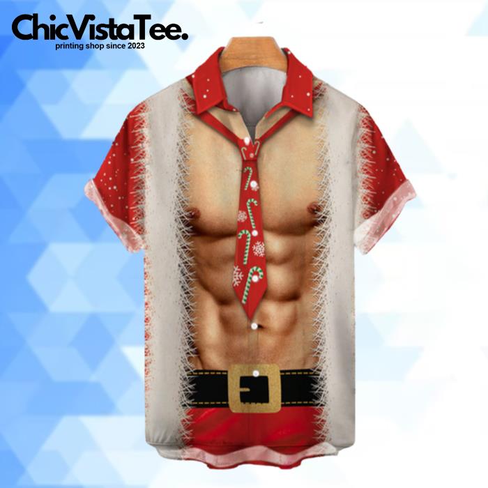 Christmas Muscle Santa Hawaiian Shirt