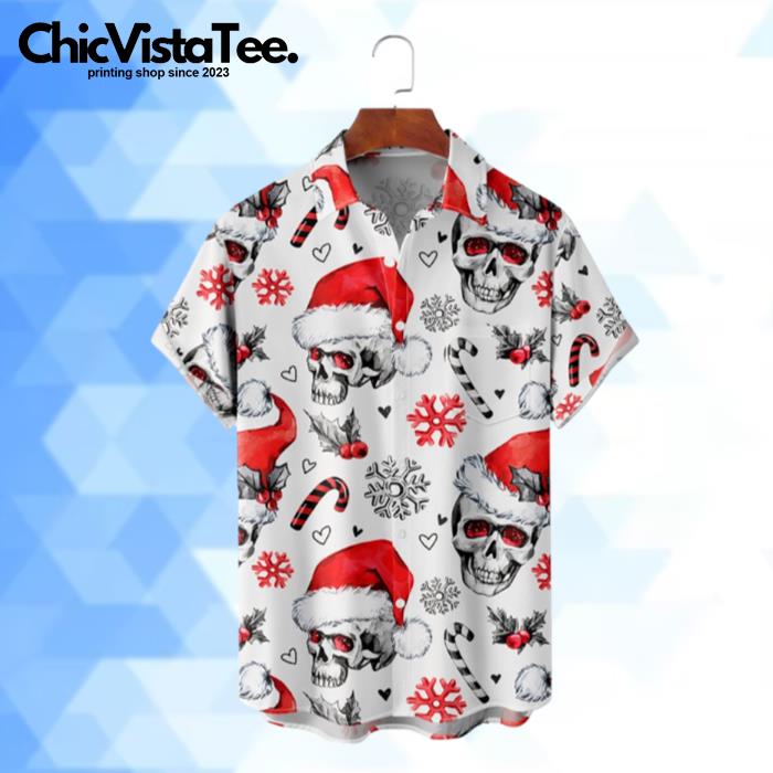 Christmas Skull Snowflake Hawaiian Shirt