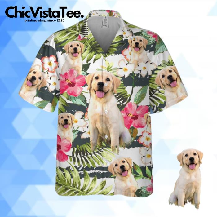 Custom Image Dog Flower Hawaiian Shirt