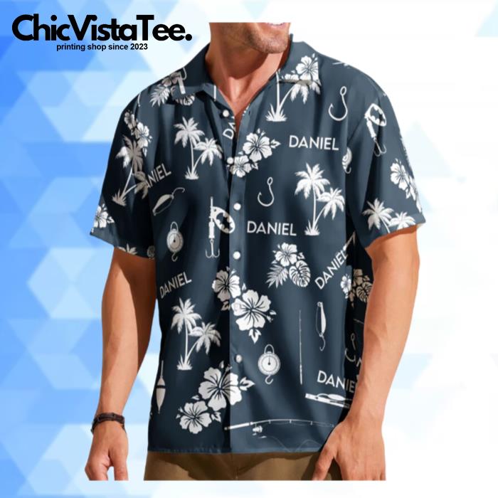 Custom Name Fishing Tools Gears Gift For Fishing Lovers Personalized Hawaiian Shirt