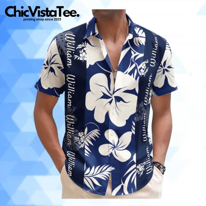 Custom Name Floral Tropical Vintage Pattern Personalized Hawaiian Shirt