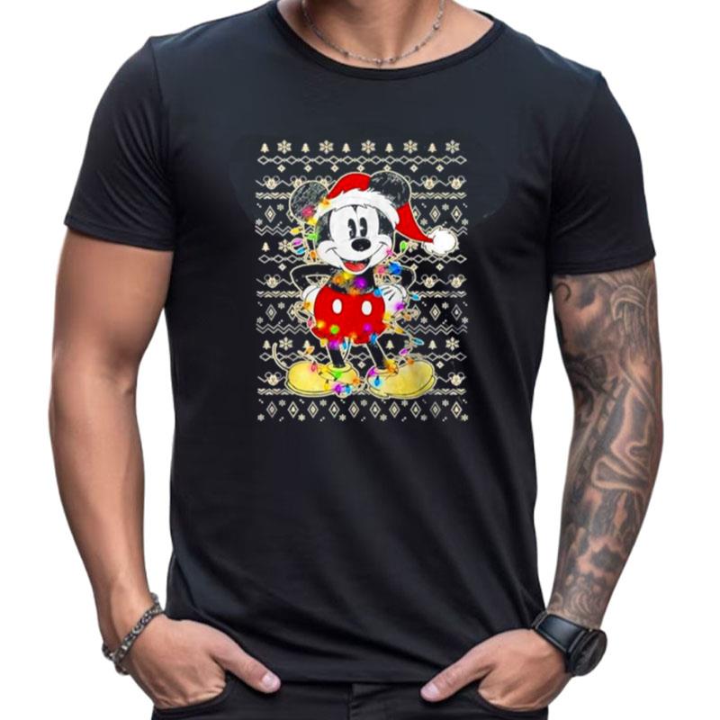 Disney Mickey Mouse Christmas Lights Ugly Christmas Shirts For Women Men