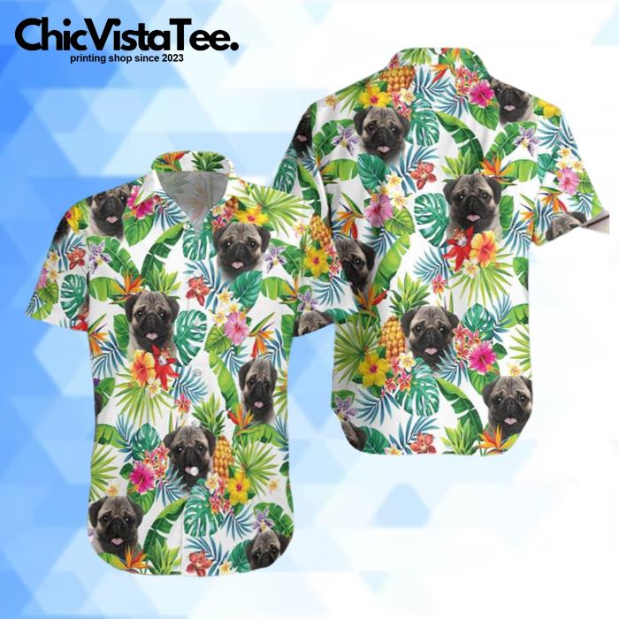 Dog And Tropical Pineapple Custom Hawaiian Shirt