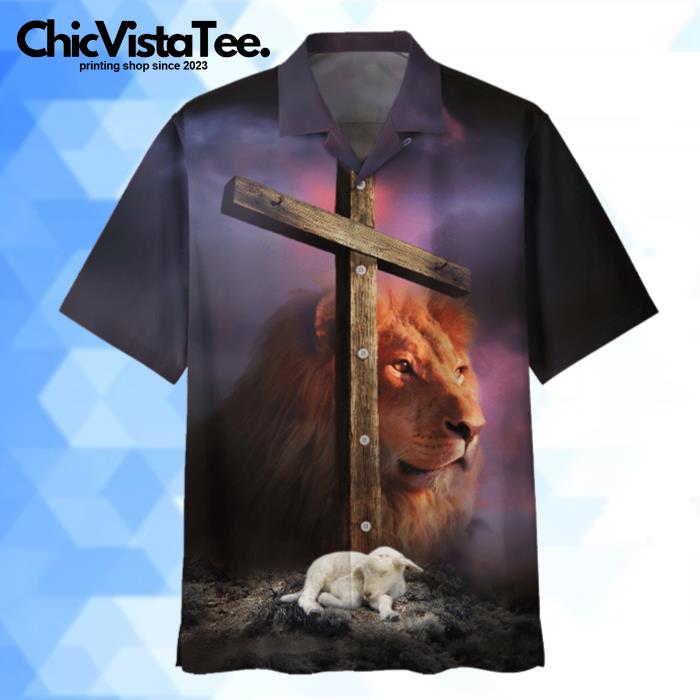 Faith Jesus Lion And Goat Religious Shirts Hawaiian Shirt