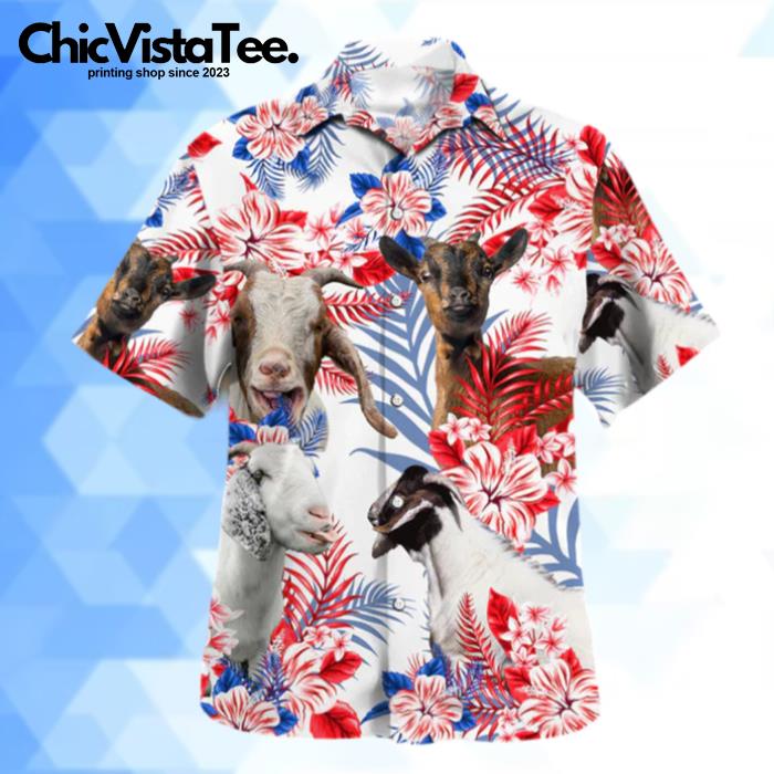 Goat Lovers American Flag Hawaiian Shirt