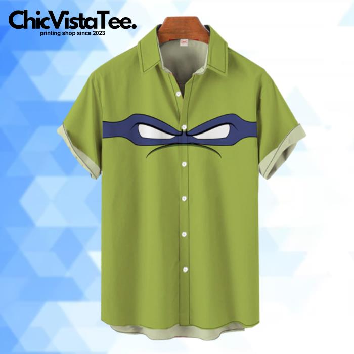 Green Turtle Glasses Knight Cartoon Costume Hawaiian Shirt
