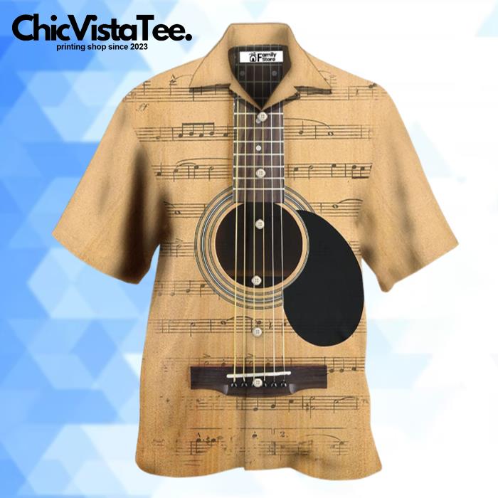 Guitar Retro Music Note Hawaiian Shirt
