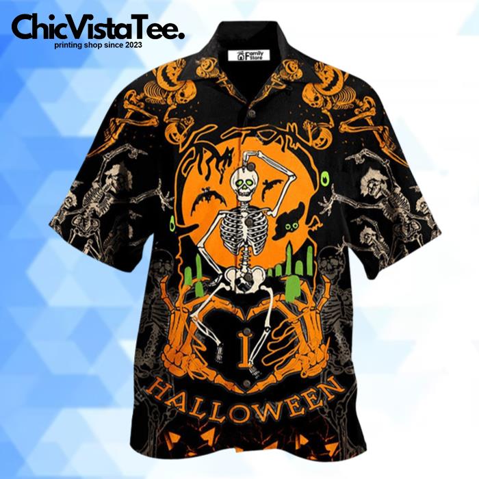 Halloween Dancing Skeleton So Scared Hawaiian Shirt