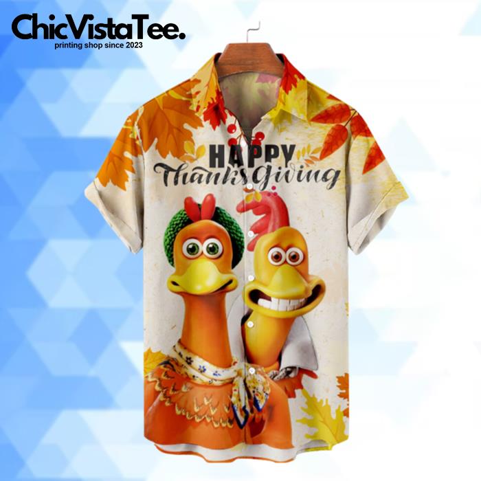 Happy Turkey Chicken Family Hawaiian Shirt