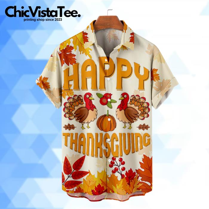 Happy Turkey Day Chicken And Cherry Hawaiian Shirt