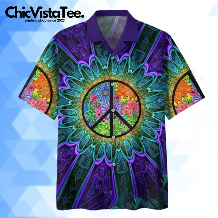 Hippie Flower Peaceful Hawaiian Shirt