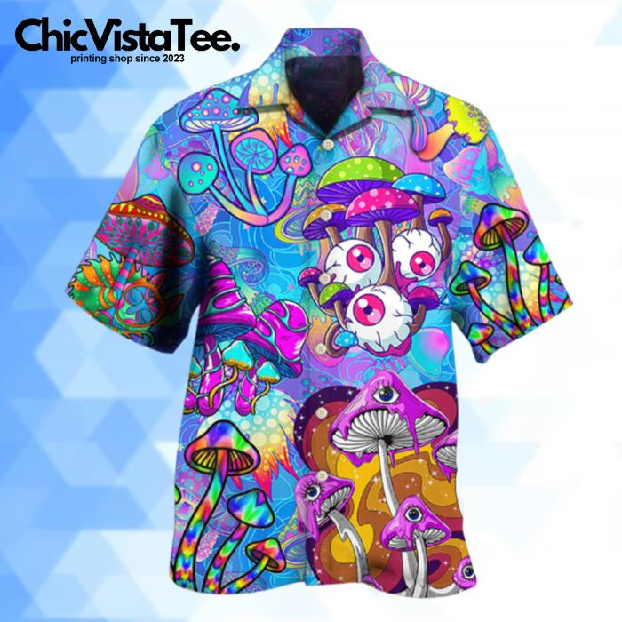 Hippie Mushroom Colorful Cool Style Hawaiian Shirt