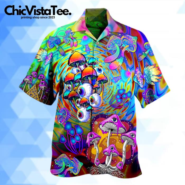 Hippie Mushroom Stay Trippy Little Hippie Colorful Hawaiian Shirt