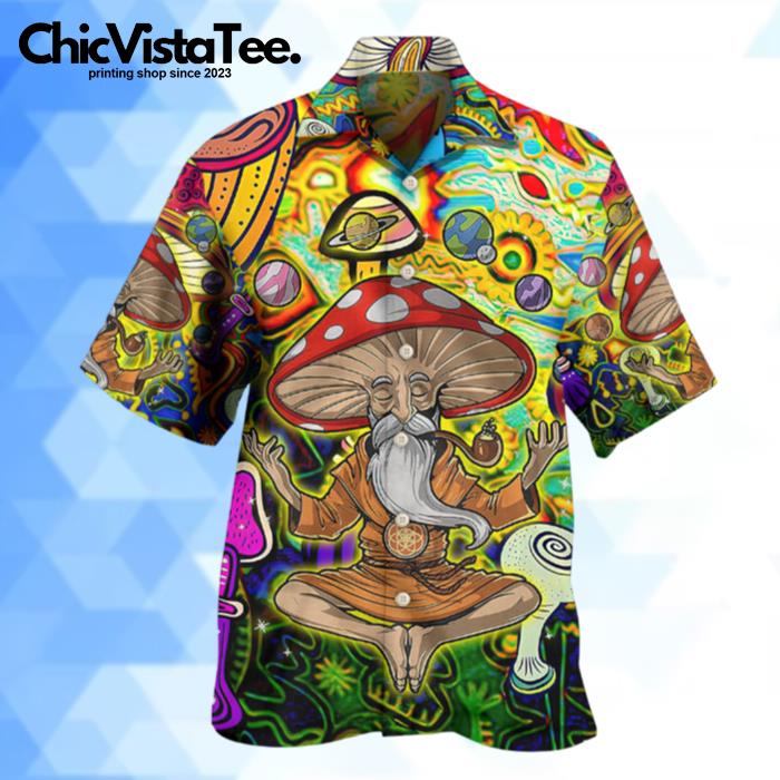 Hippie Mushroom Witch Colorful Hawaiian Shirt