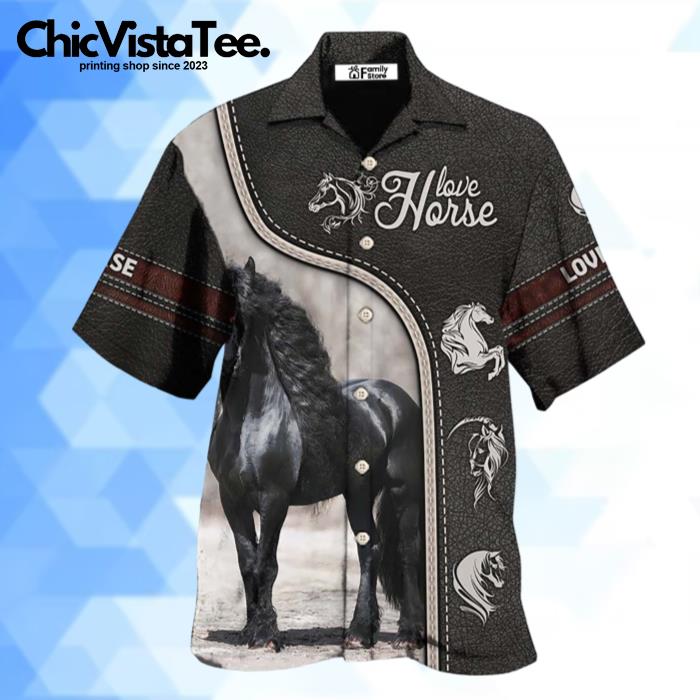 Horse Black Lover Hawaiian Shirt