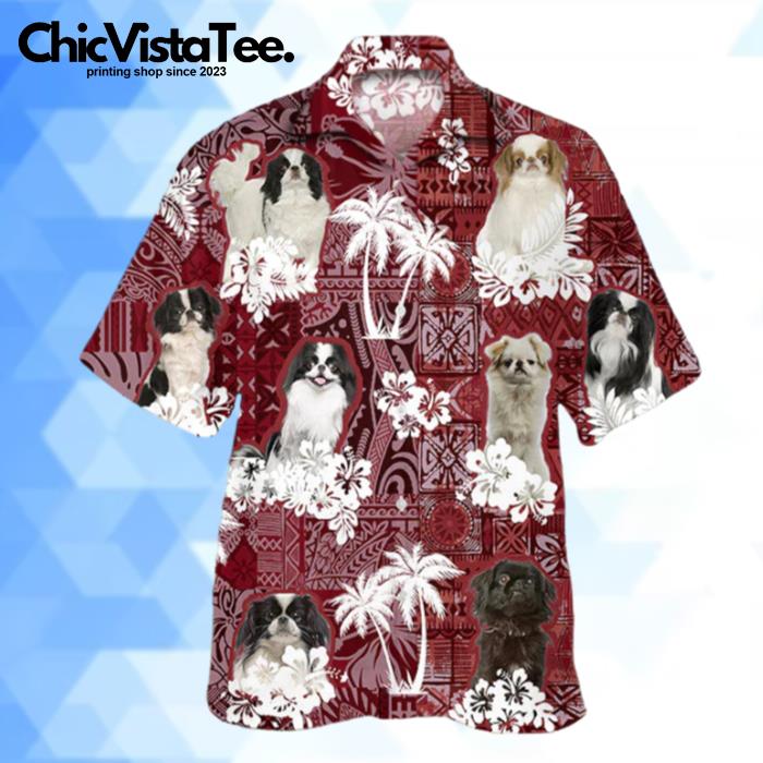 Japanese Chin Red Gift For Dog Lover Shirts Hawaiian Shirt